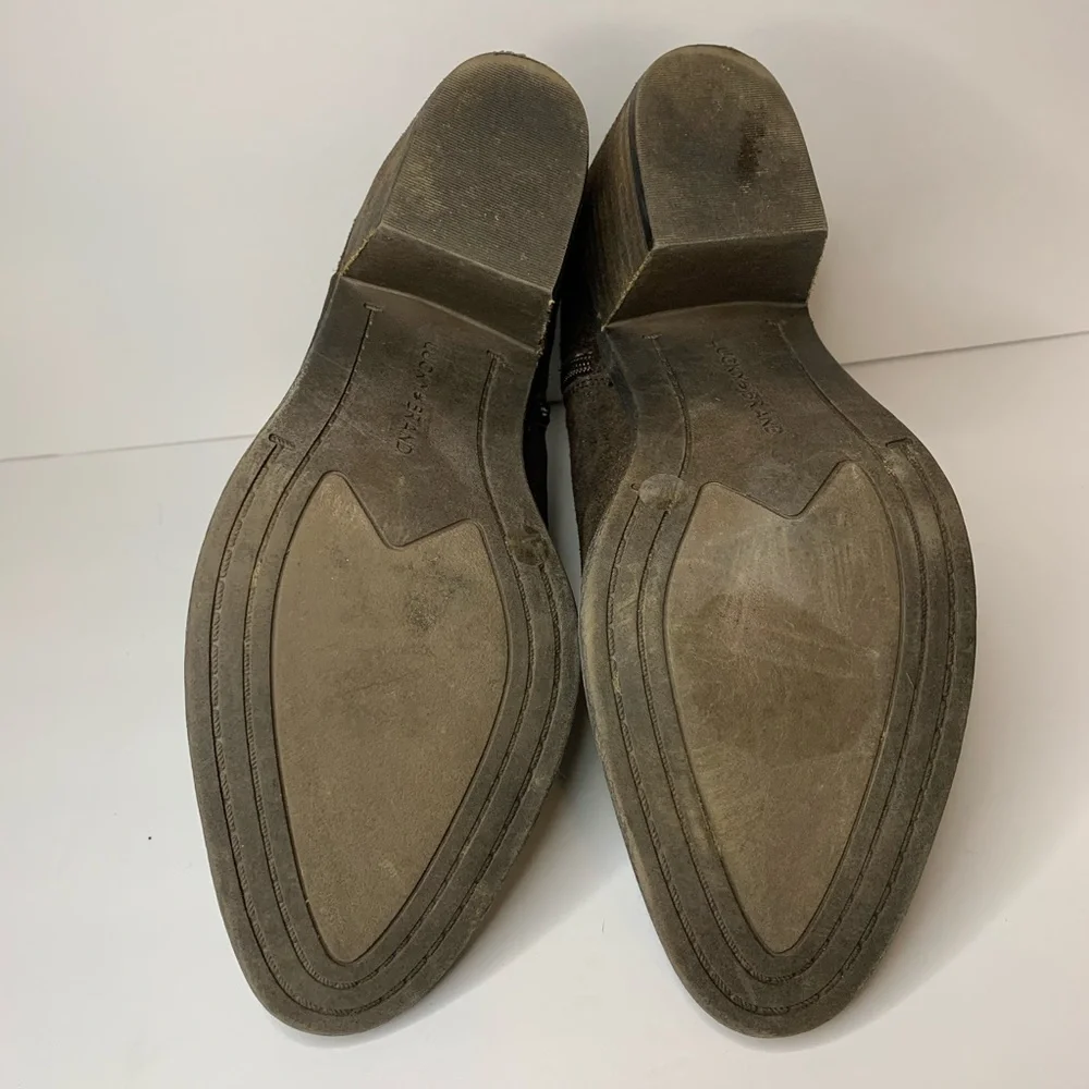 Lucky Brand Natania 9 medium bootie bracken suede zip moto western